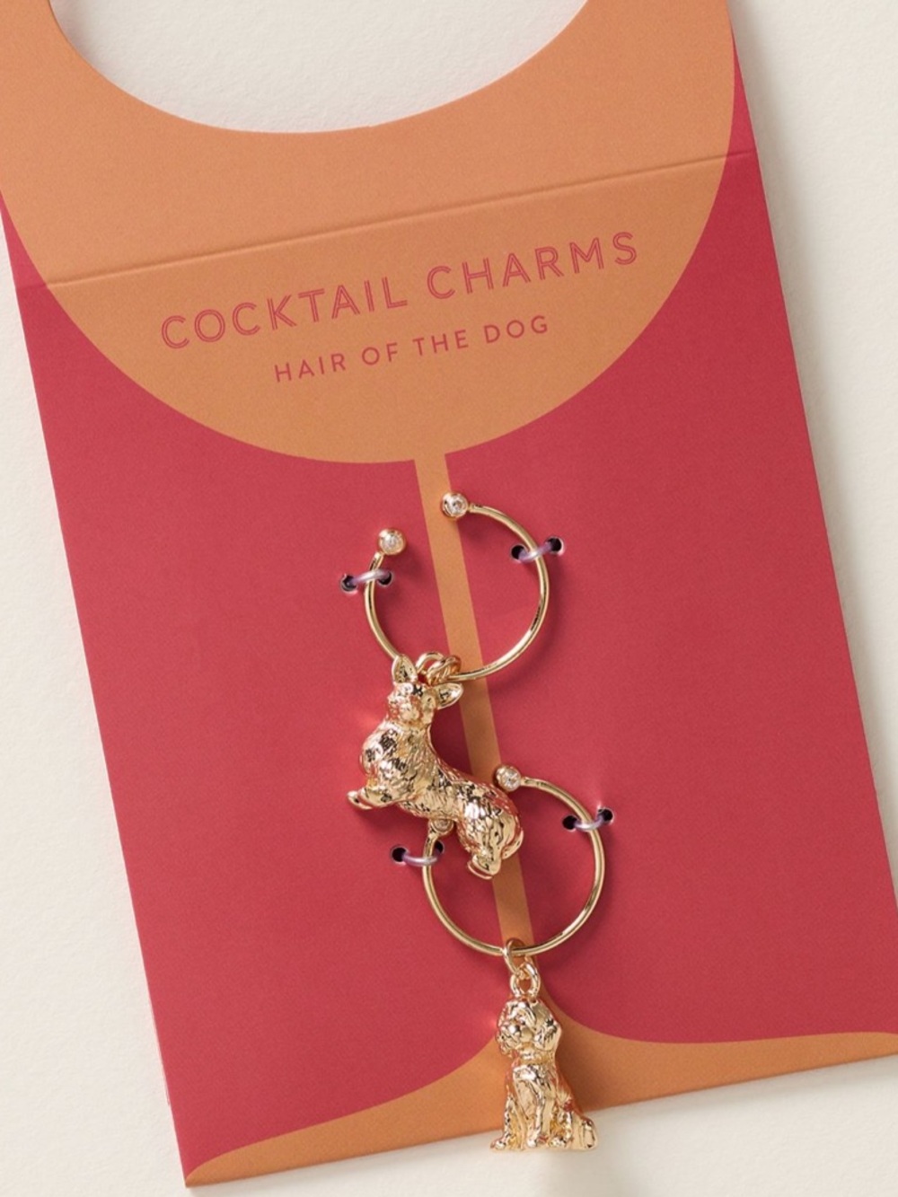 Anthropologie NWT Cocktail Wine Glass Charms Set of 2 Hair of the Dog